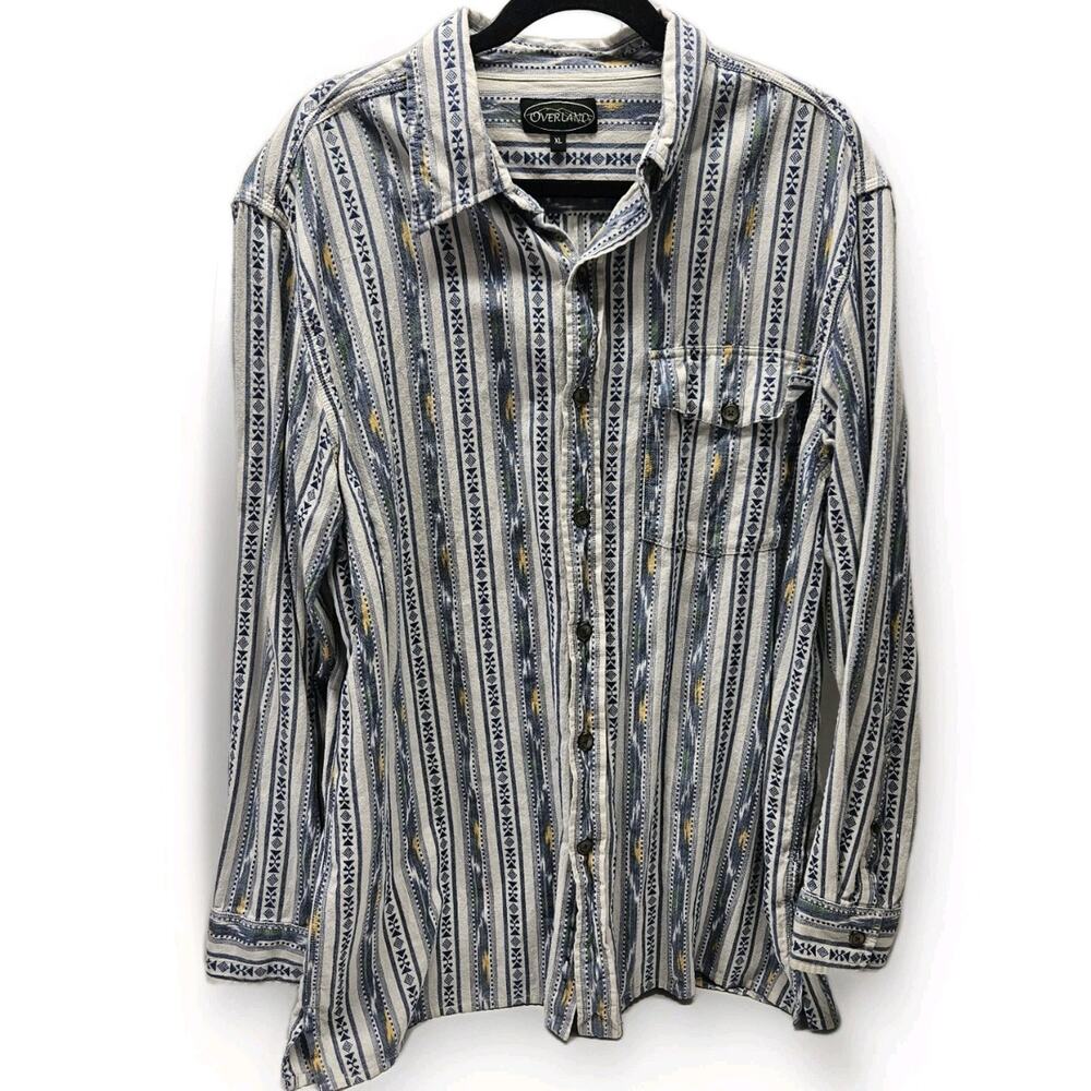 Overland Shirt Men's XL Western Long Sleeve Button Down Rodeo Cowboy Workwear